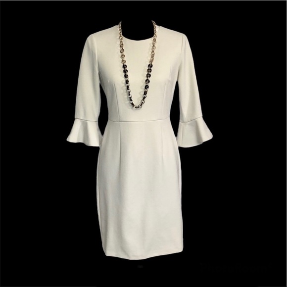Donna Morgan Dresses & Skirts - 🤍Donna Morgan Cream Dress 3/4 Bell Sleeves Size 4 Like New!